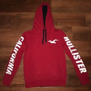 Mens Hollister Red Hoodie